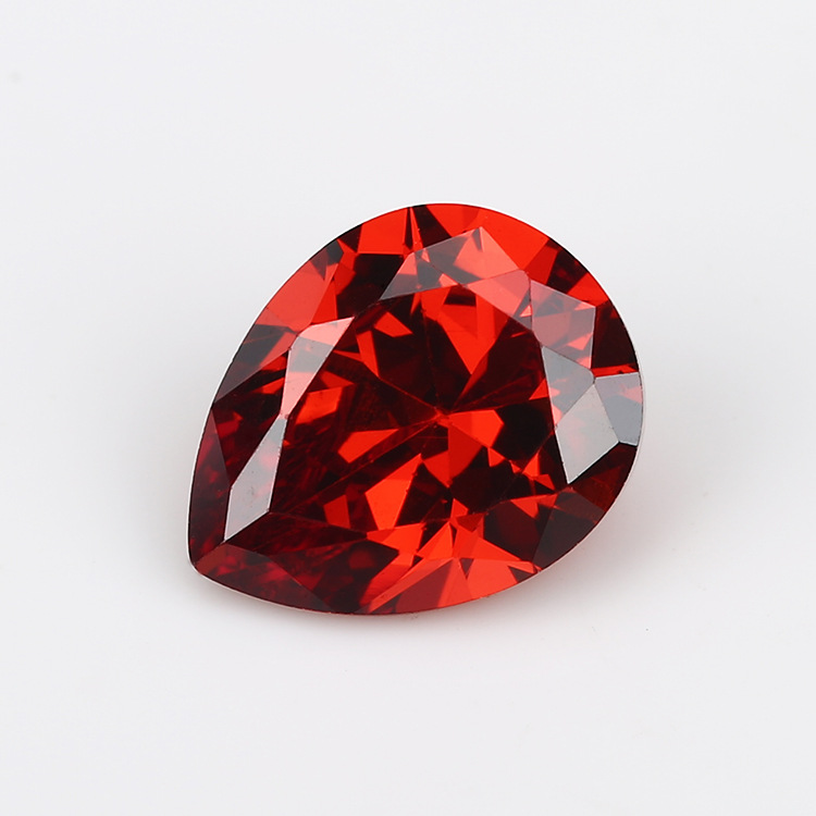 garnet cubic zirconia pear cut