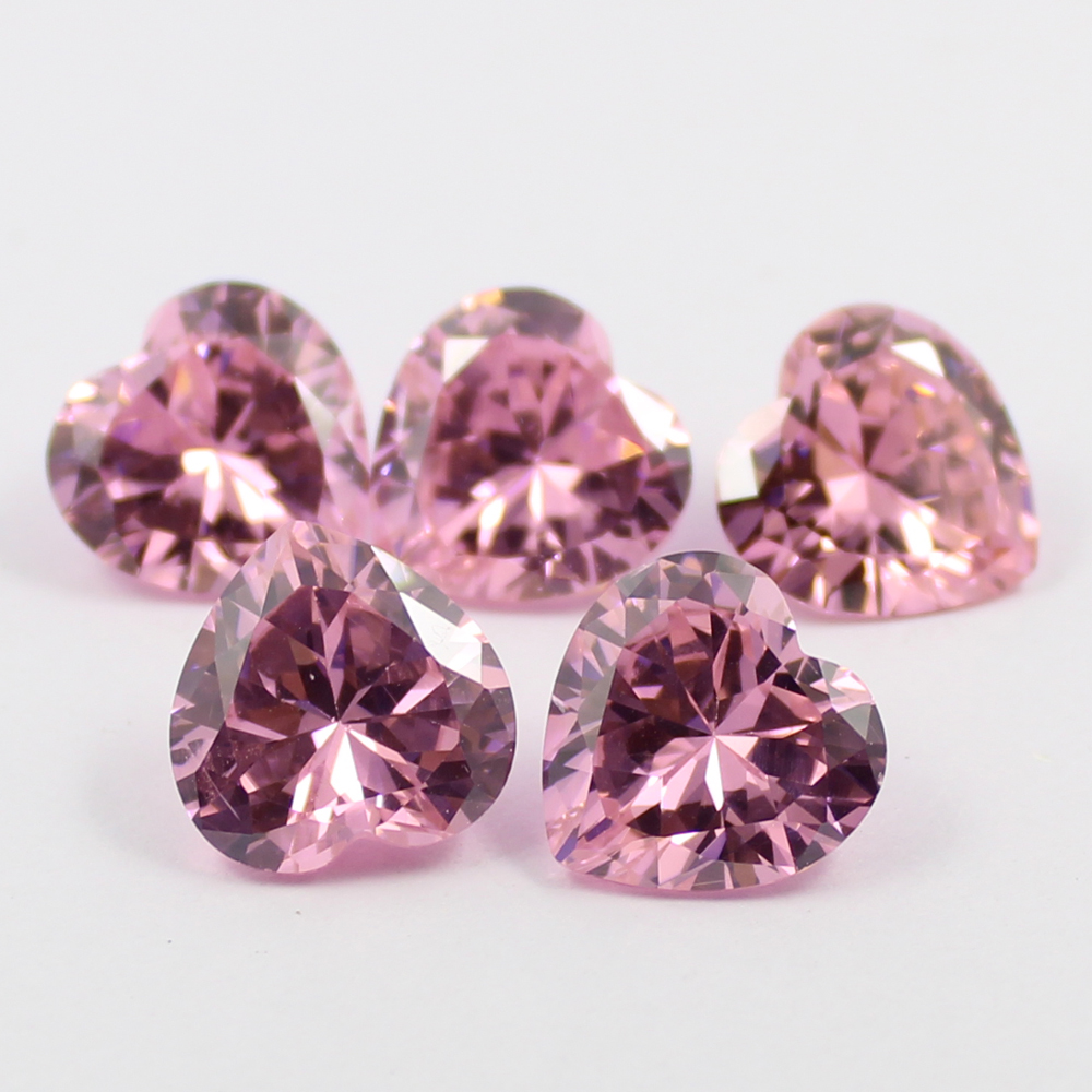 heart cubic zirconia pink China