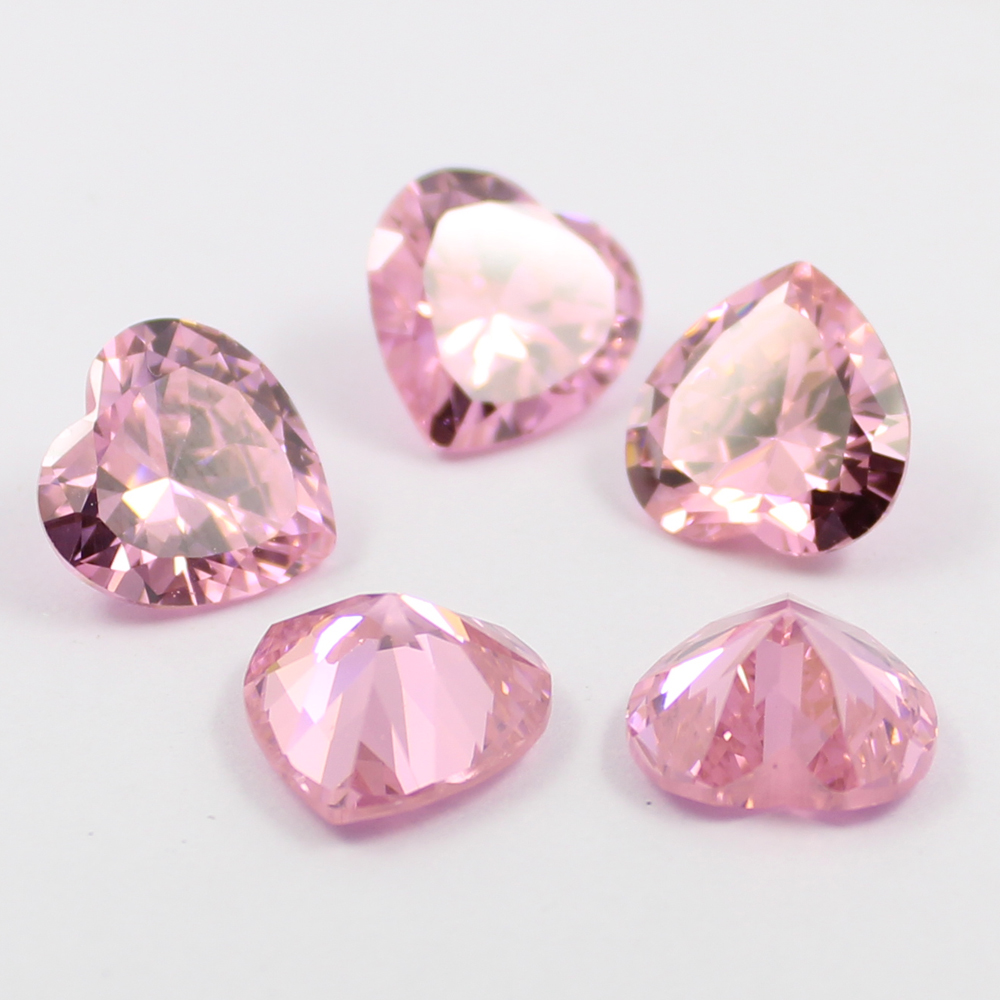 heart cubic zirconia pink wholesale price