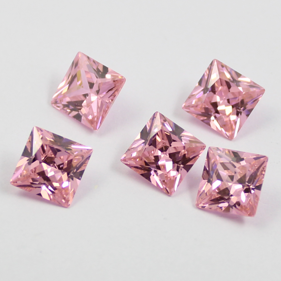 square pink cubic zirconia Loose