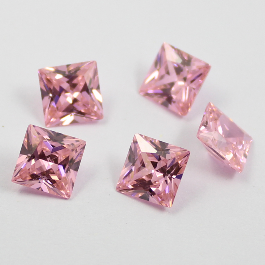 square pink cubic zirconia