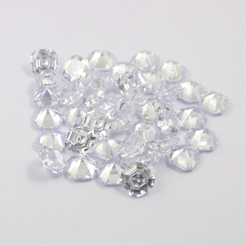 asscher cubic zirconia white supplier