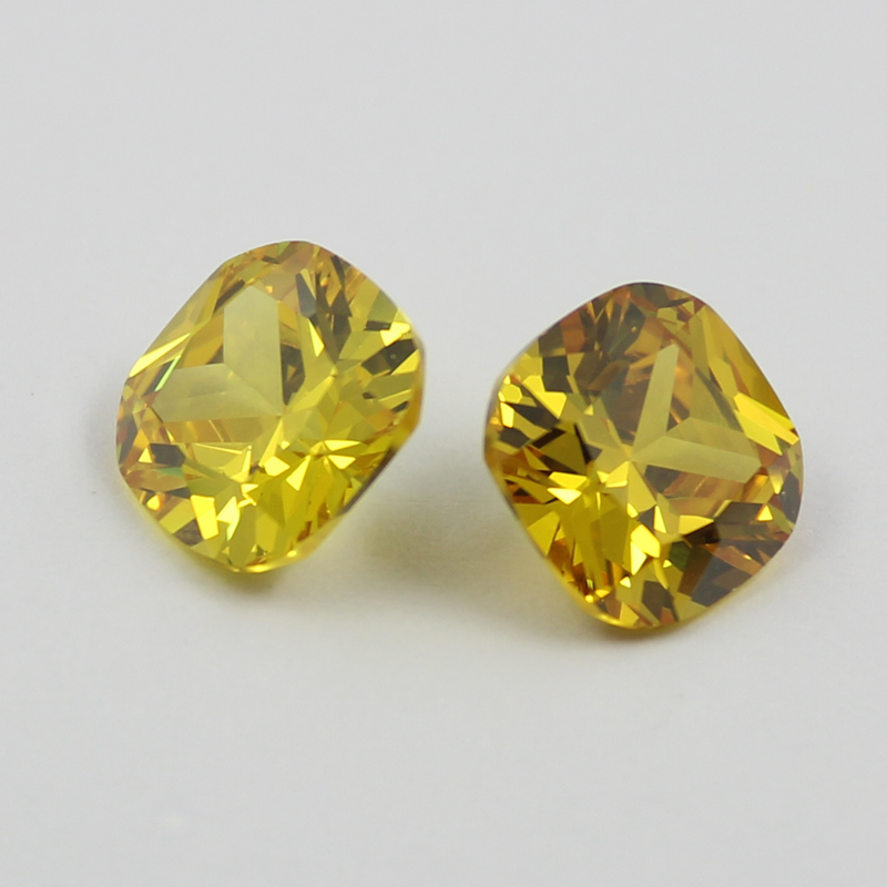 cushion cubic zirconia yellow manufacturer