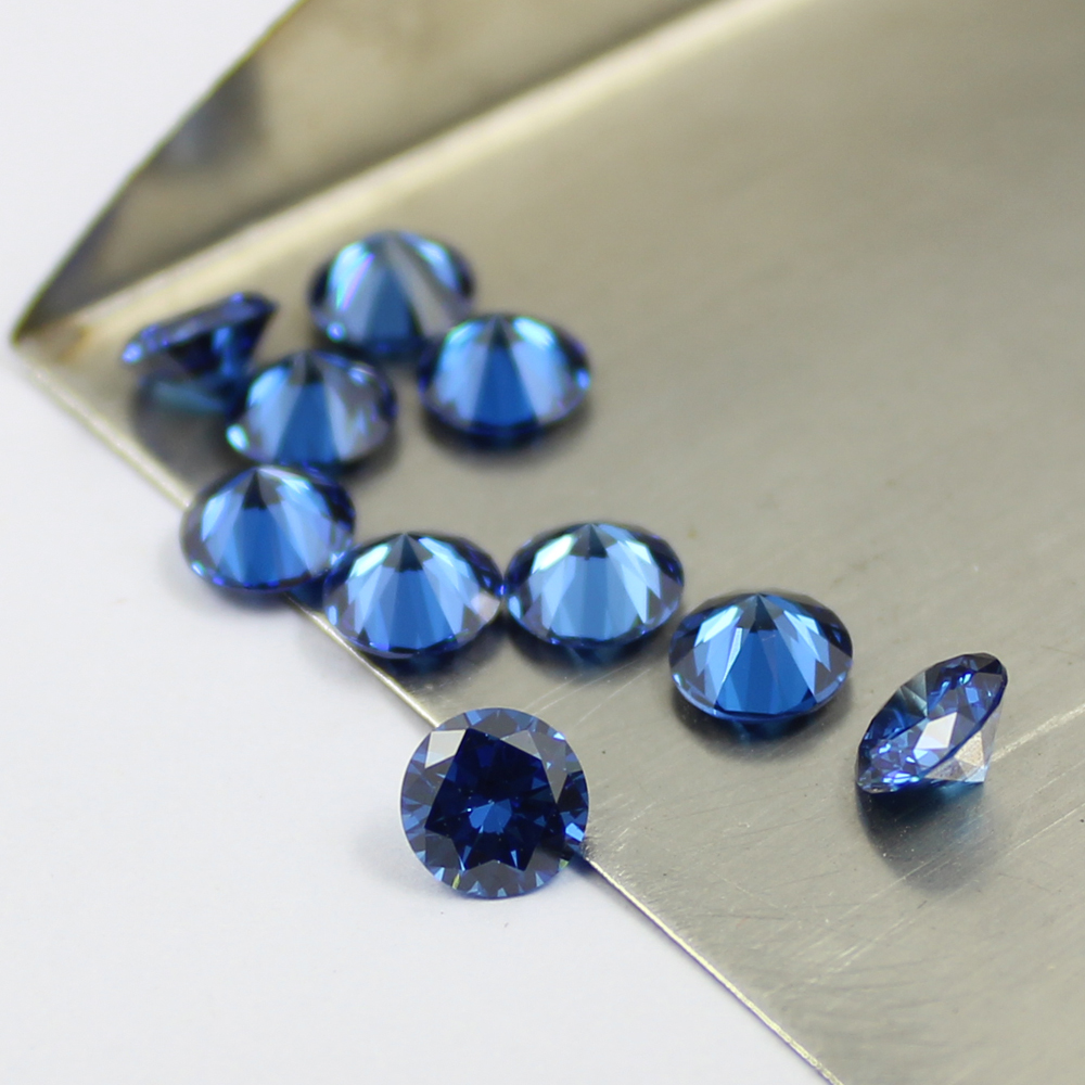 round cubic zirconia blue supplier