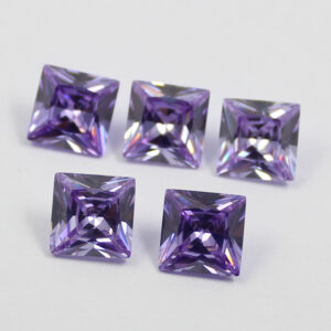 square cubic zirconia lavender wholesale price