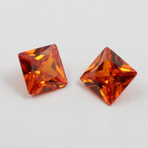 square cubic zirconia orange wholesale price