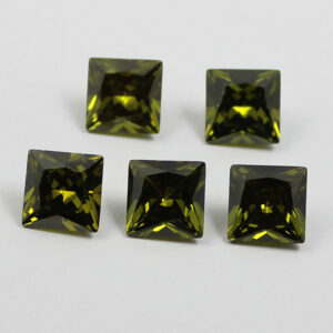 square cubic zirconia peridot China