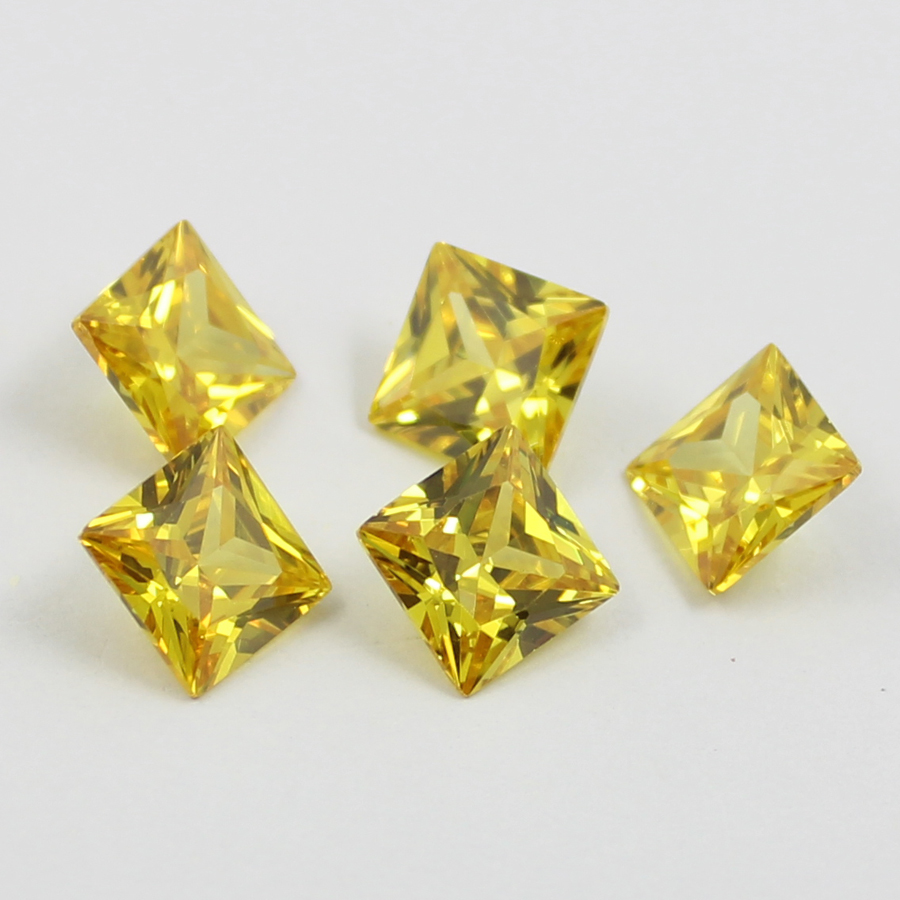 square cubic zirconia yellow manufacturer