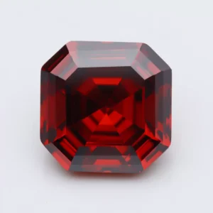garnet color asscher cut cubic zirconia China supplier