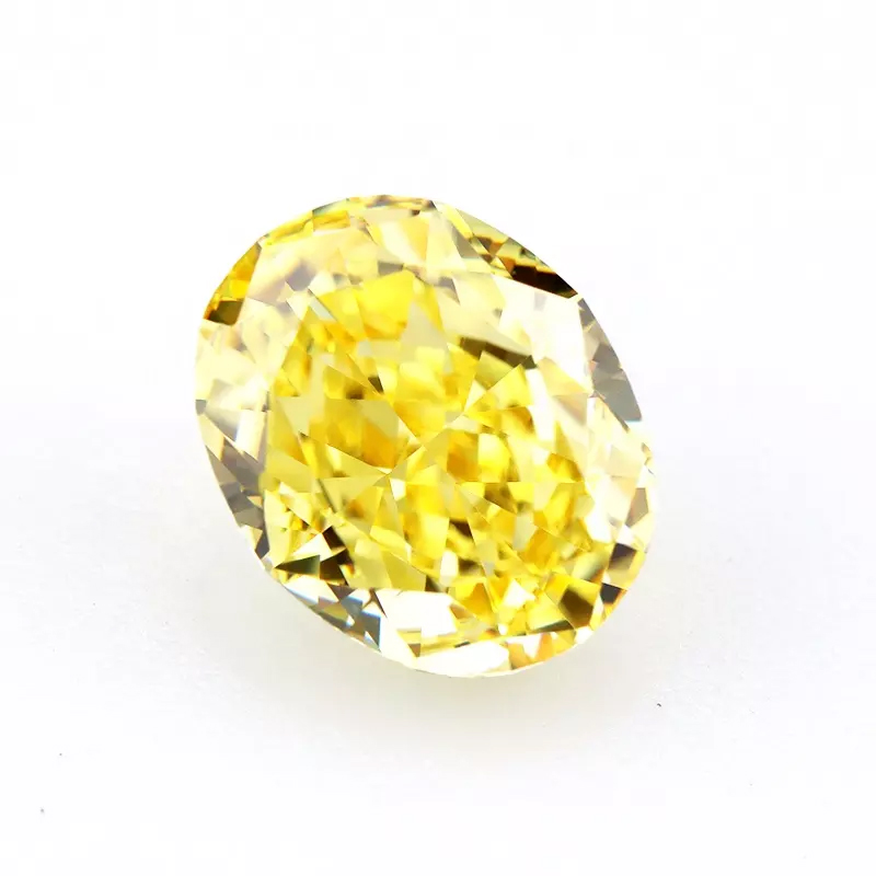 canary yellow crushed ice oval cut cubic zirconia manufacturer