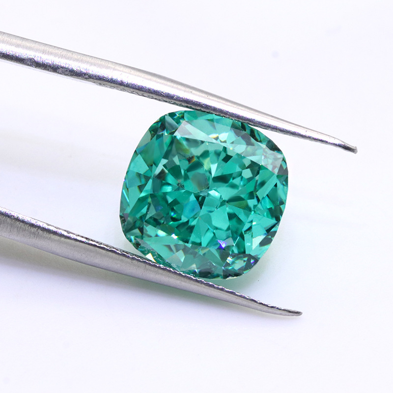 paraiba color cushion shape brilliant ice flower cut cubic zirconia China