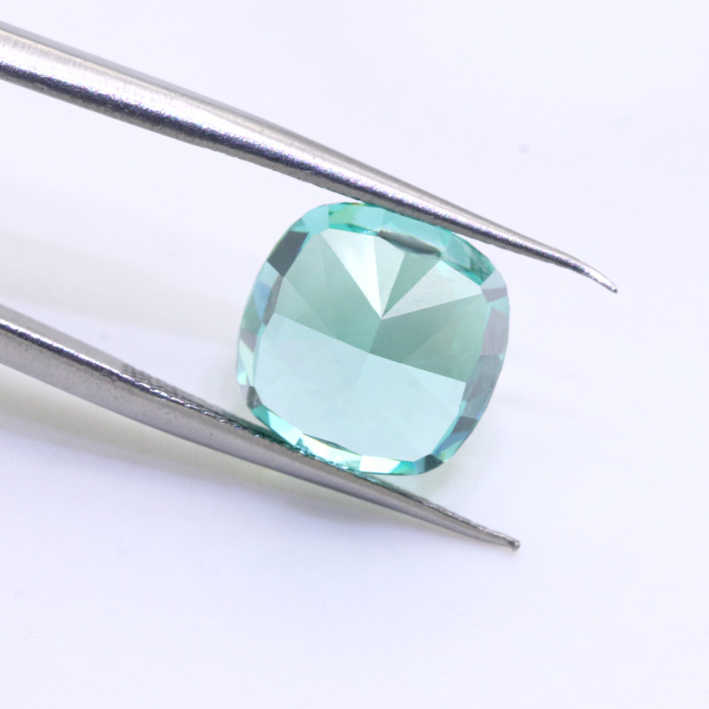 paraiba color cushion shape brilliant ice flower cut cubic zirconia wholesale price