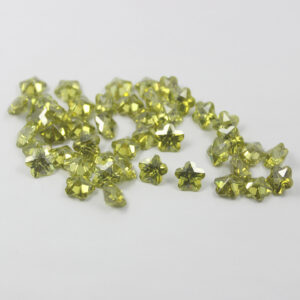 Peridot Yellow Cinquefoil Flower Cut Cubic Zirconia Stones China