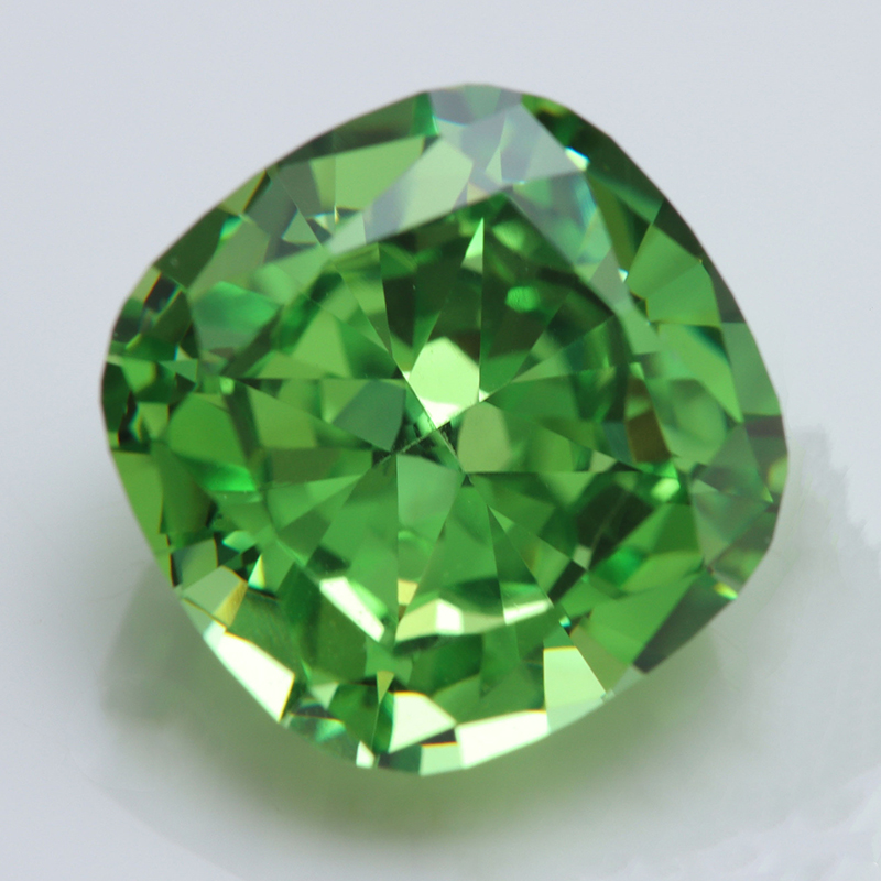 apple green crushed ice cushion cut cubic zirconia China