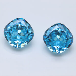 aquamarine color cushion shape brilliant ice flower cut cubic zirconia manufacturer