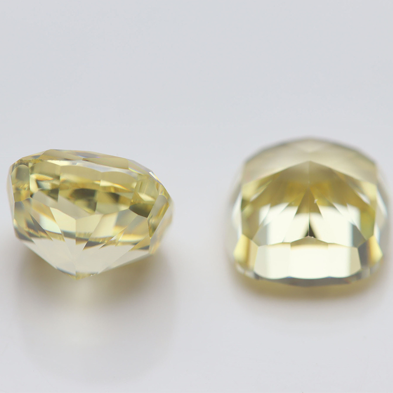 canary yellow crushed ice cushion cut cubic zirconia China