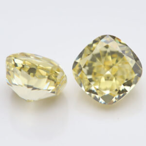 canary yellow crushed ice cushion cut cubic zirconia manufacturer
