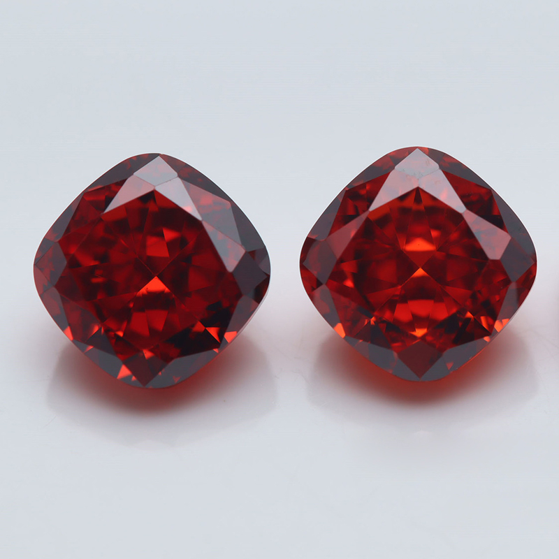 padparadascha crushed ice cushion cut cubic zirconia manufacturer