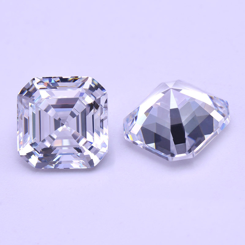 6A White Asscher Cut CZ China manufacturer